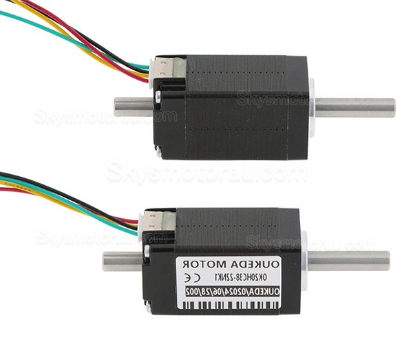 Nema 8 Hollow Shaft Bipolar Stepper Motor OK20HC38-22NK1 3.13Ncm 0.6A 1.8 Deg Dual Shaft